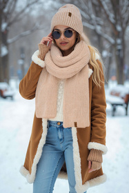 Czapka Vivisence 70113 beżowy