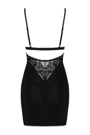 Nocna komplet koszulka + stringi Obsessive Maderris chemise czarny 