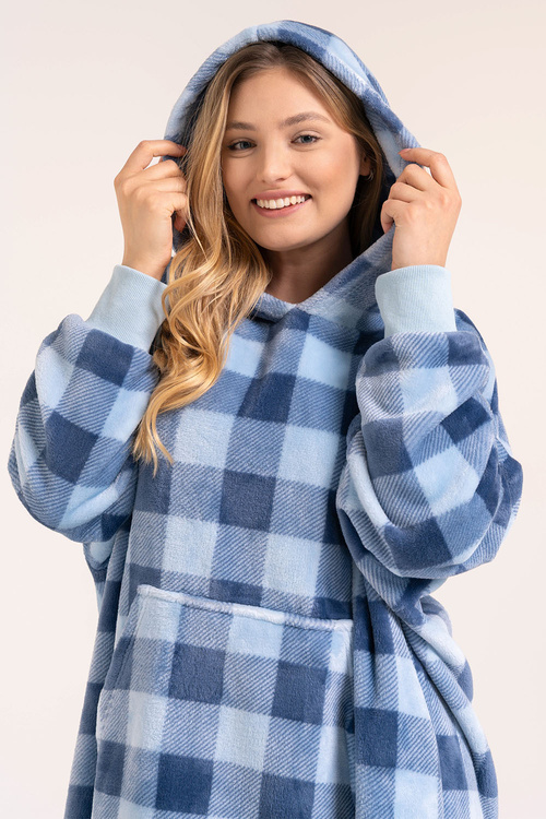 Moraj PDD3800-015 szlafrok z kapturem oversize, blue