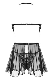 Komplet koszulka + stringi Beauty Night Dark Mirage chemise BN6744 black