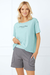Piżama Italian Fashion Tarisa kr.r. kr.sp. j.turkus/druk
