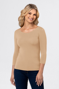 Babell Manati klasyczna bluzka z rękawem 3/4 light beige