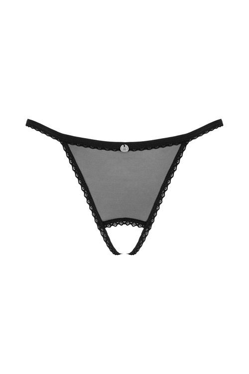 Majtki stringi otwarte Obsessive Celia Noir crotchless thong czarny 