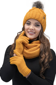 Vivisence 7014R Rękawiczki dzianinowe, miodowy