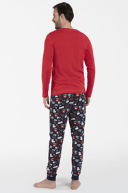 Nocna piżama Italian Fashion Rojas dł.r. dł.sp. czerwony/druk
