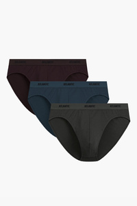 Atlantic 3MP-0944 slipy sportowe 3-pack, brąz/indygo/khaki