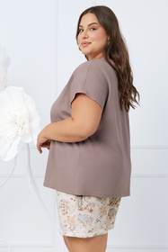 Piżama Italian Fashion Solita kr.r. kr.sp. cappuccino/druk