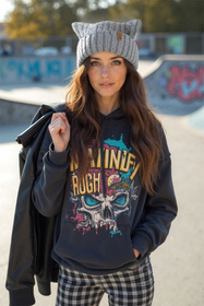 Czapka z uszami kota Vivisence 70117 szary