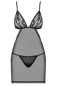 Obsessive Millagro chemise Nocna komplet koszulka + stringi, czarny
