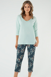 Piżama Italian Fashion Julietta r.3/4 sp.7/8 pistacja/druk