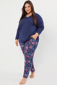 Piżama Italian Fashion Folk dł.r. dł.sp. granat/druk