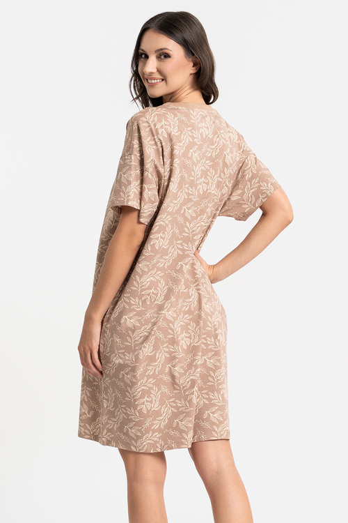 Moraj PDK2800-006 koszula nocna z motywem roślinnym beige