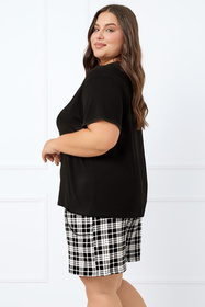 Piżama Italian Fashion Klara kr.r. kr.sp. czarny/druk