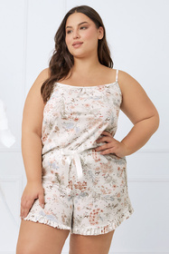 Piżama Italian Fashion Solita ws.r. kr.sp. druk/kremowy