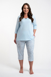 Nocna piżamaItalian Fashion Salli r.3/4 sp.3/4 niebieski/druk