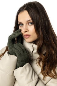 Komplet czapka+komin+rękawiczki Vivisence 7087Kmpl zielony melanż 