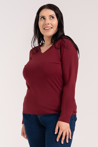 Moraj BD900-420-LV bluzka z długim rękawem V-neck wine red