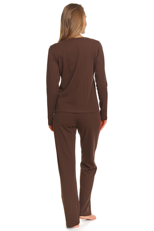 Doctor Nap PM.7443 piżama damska z zatrzaskami choco