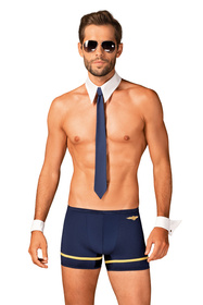 Nocna sexy kostium Obsessive Pilotman set granatowy 