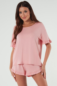 Piżama Italian Fashion Styl kr.r. kr.sp. pudrowy róż 