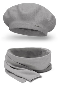 Vivisence 7005Kmpl Komplet beret+szalik, jasnoszary
