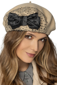 Beret Vivisence 7081 beżowy 