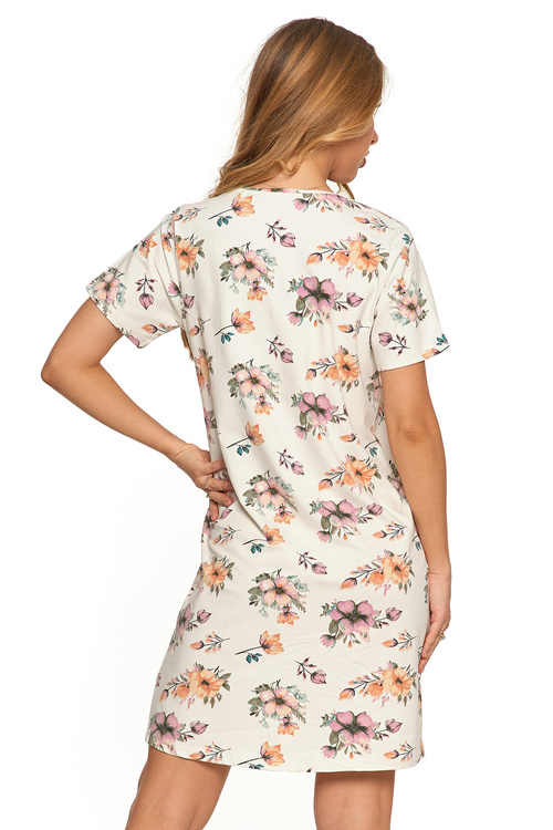 Moraj PDK2600-011 koszula nocna z dekoltem w serek patt 1-flowers