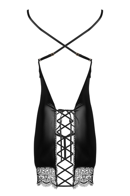 Komplet koszulka + stringi Beauty Night Adelia chemise BN6692 black