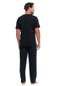 Moraj PDM3400-006 piżama męska krótki rękaw, długie spodnie black