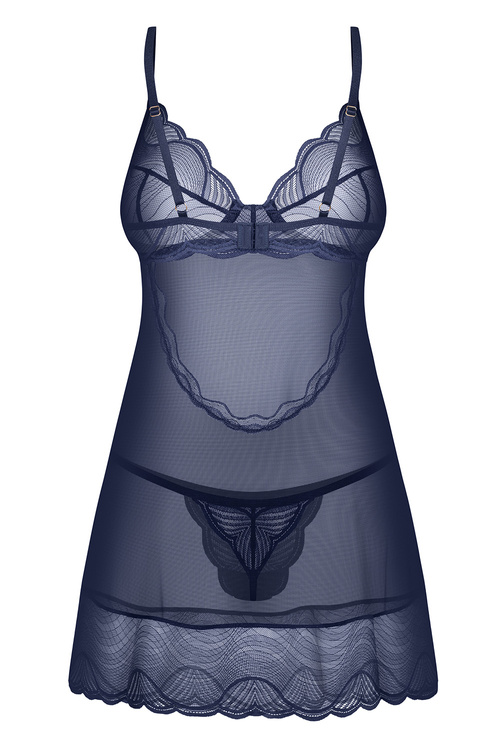 Obsessive Nightly Blue chemise koszulka i stringi navy blue