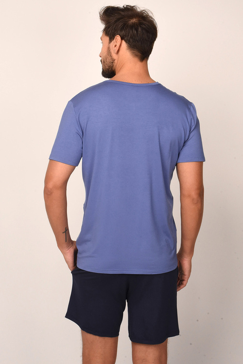 Nocna piżama Italian Fashion Dallas kr.r. kr.sp. niebieski/granat