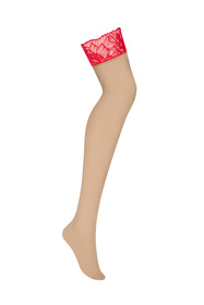 Pończochy do pasa Obsessive Matildea stockings czerwony