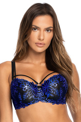 Biustonosz push-up Axami V-10231 czarno-niebieski