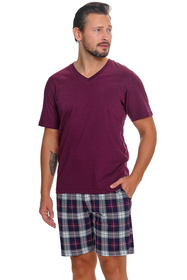 Doctor Nap PMB.7476 piżama męska krótka w serek burgundy