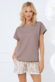 Piżama Italian Fashion Solita kr.r. kr.sp. cappuccino/druk