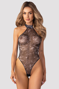 Obsessive Corrosis teddy body z wycięciami i golfem black
