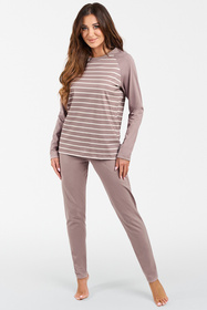 Nocna piżama Italian Fashion Oda dł.r. dł.sp. cappuccino