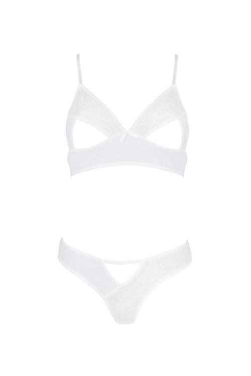 Nocna komplet biustonosz + stringi Avanua Adelina set white