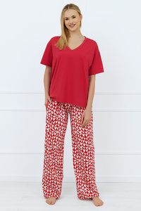 Piżama Italian Fashion Evora kr.r. dł.sp. c.czerwony