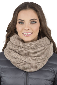 Komplet czapka+komin+rękawiczki Vivisence 7014 Kmpl+R beżowy