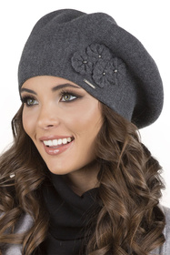 Vivisence 7006Kmpl Komplet beret+szalik, ciemnoszary