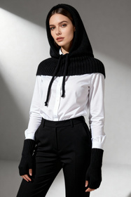 Komplet kaptur+rękawiczki Vivisence 70110Kmpl czarny