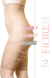 Fiore Airy Shorts 20 DEN bermudy przeciw otarciom Majtki bermudy, nude