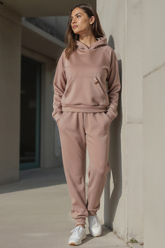 Komplet bluza+spodnie Vivisence 9203kmpl beżowy