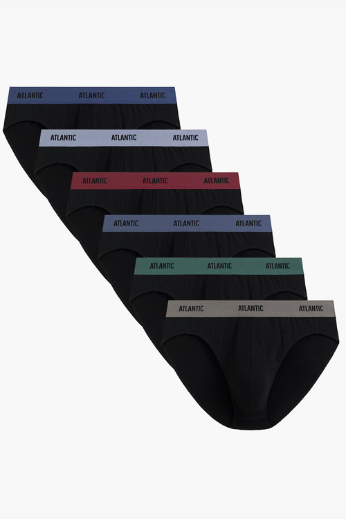 Atlantic 6SMP-004 slipy 6 pack niski stan guma z logo, czarny