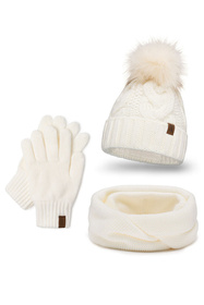 Komplet czapka+komin+rękawiczki Vivisence 7014 Kmpl+R ecru