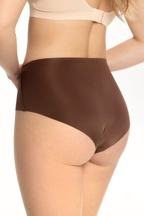 Julimex Chocolate Midi wysokie figi bezszwowe brązowy