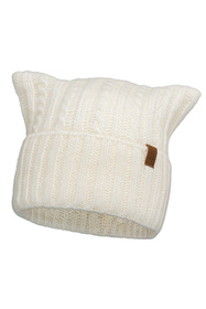 Czapka z uszami kota Vivisence 70117 ecru