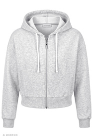 Vivisence 9009 bluza rozpinana z kapturem krótki fason szary melanż