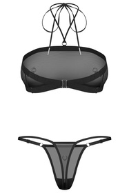 Obsessive Orinelle komplet biustonosz + stringi z ringami black